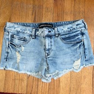 Express Acid Wash Denim Shorts